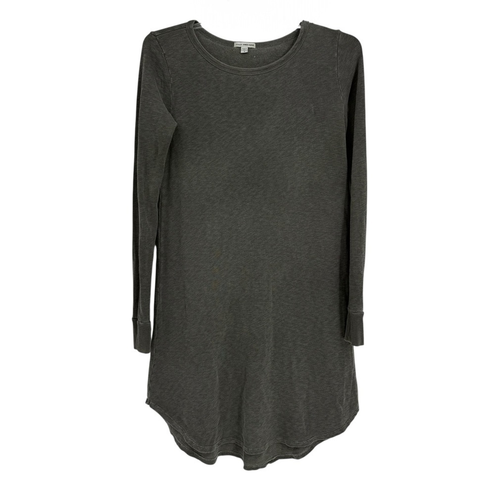 James Perse Standard Sweatshirt Tunic Dress Womens Size 3 Large Gray-green